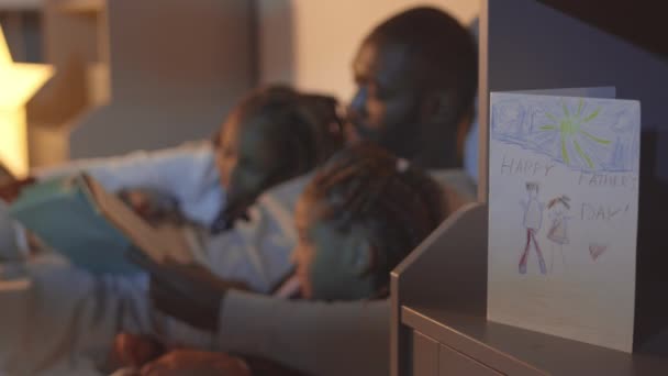 Carte Postale Fête Des Pères Heureux Faite Main Debout Sur — Video