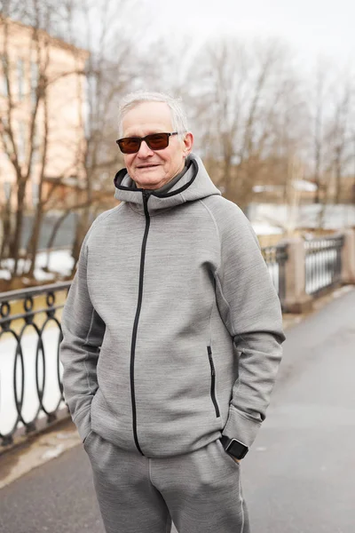 Modern Senior Man Outdoors — 스톡 사진