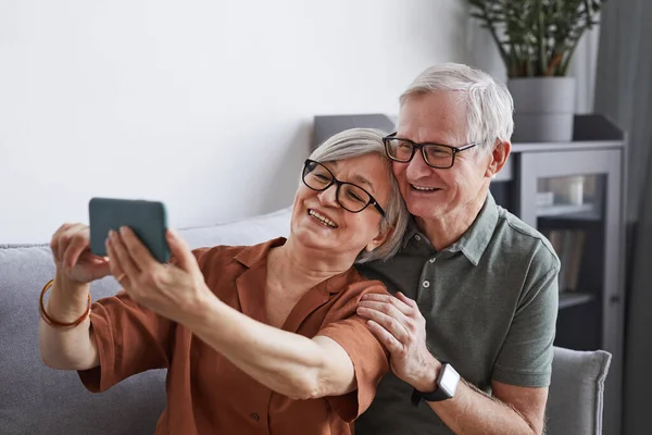 Modern Senior Couple Taking Selfie — ストック写真