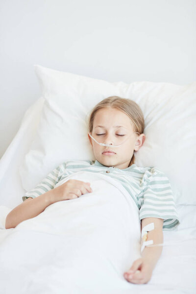 Little Girl in Hospital Bed