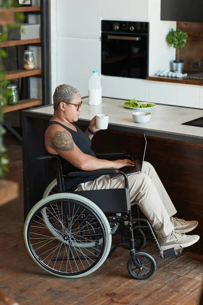 Modern Woman with Disability at Home — Stock Fotó