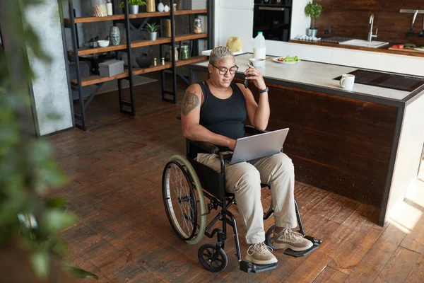 Modern Woman with Disability Working — Stock Fotó