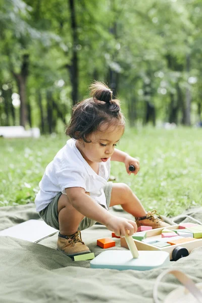 Little Boy Playing in Park — Stock Photo, Image