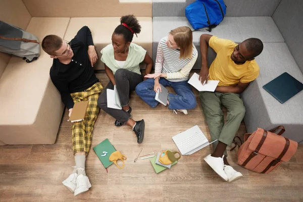 Studenten op school Top View — Stockfoto