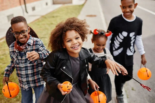 Carefree Children on Halloween — Stock Photo, Image