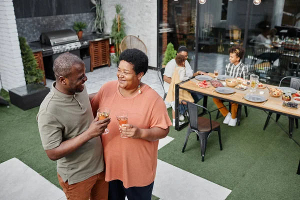 Senior African American Couple at Terrace — Stock fotografie