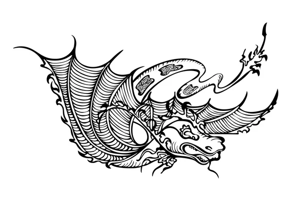 Fantasía animal dragón decorativo — Vector de stock