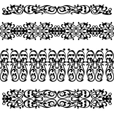 lase sınır desen, siluet siyah set