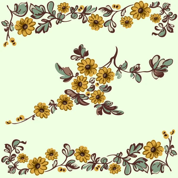 Floral pattern, flower decorative elements — Stock Vector