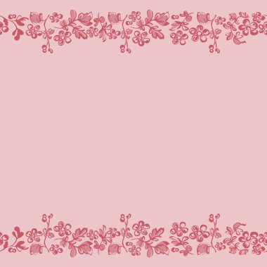 Çiçek arka plan, pembe sınır kenar 