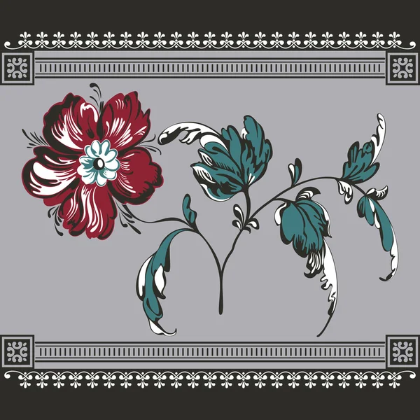 Floral achtergrond, KANTRAND — Stockvector