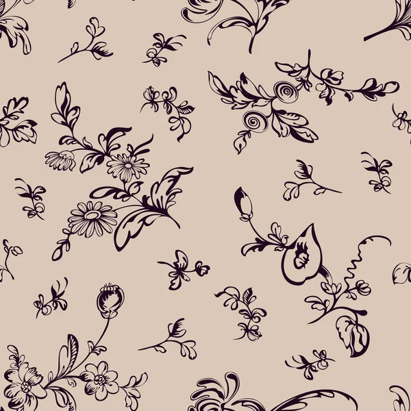 Fundo floral vintage sem costura — Vetor de Stock