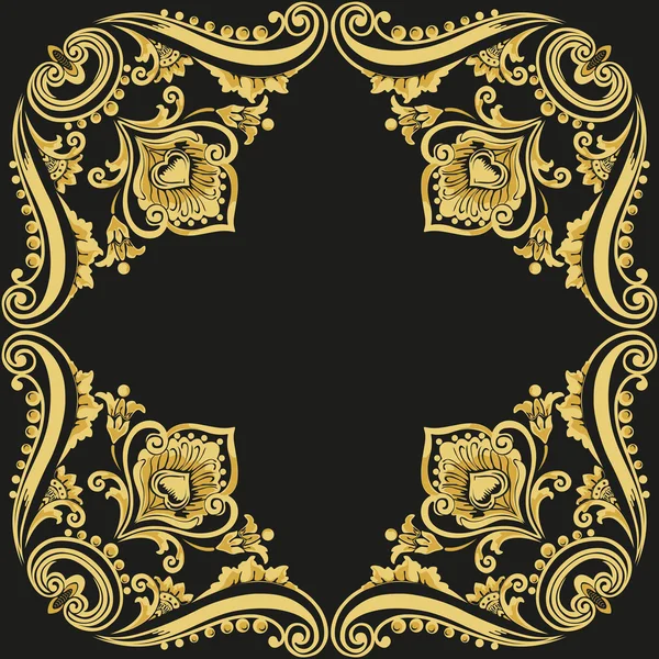 Ornament gold pattern frame — Stock Vector