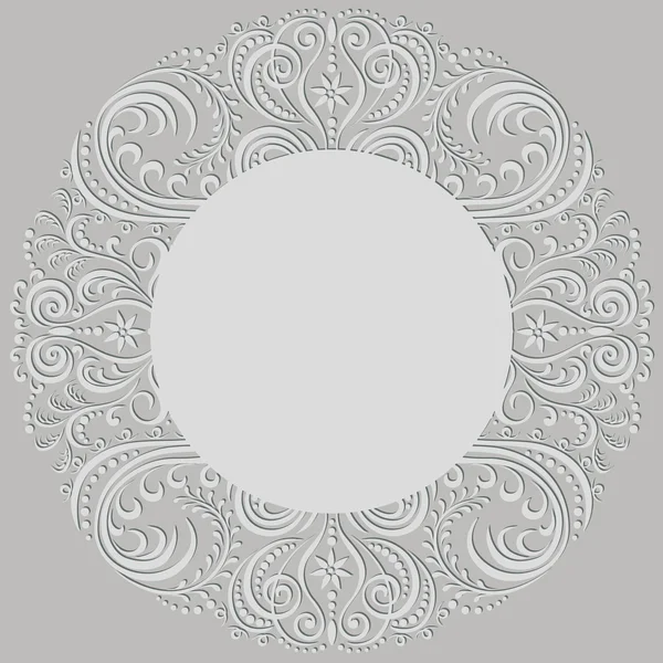 Swirl pattern, ornamental round frame — Stock Vector