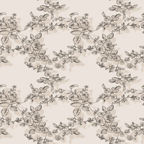Seamless background vintage floral pattern rose flower — Stock Vector