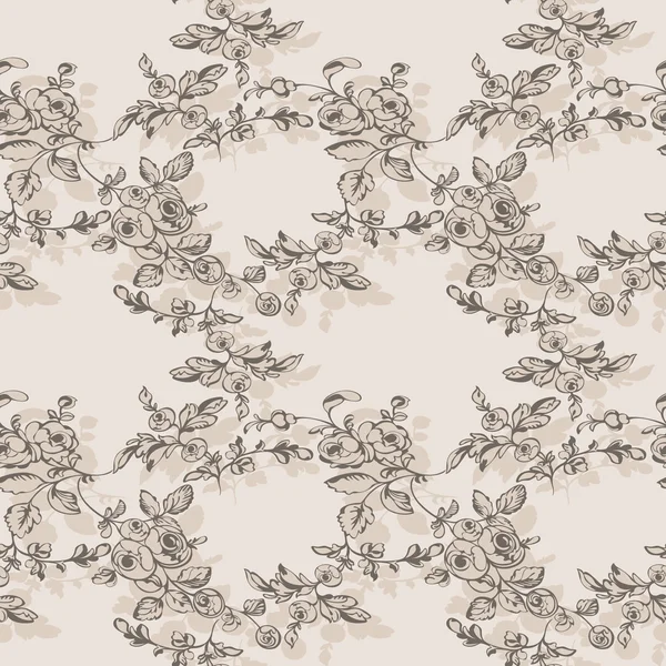 Fundo sem costura vintage floral padrão rosa flor — Vetor de Stock