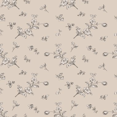 Sorunsuz çiçek desenli çiçek öğeleri