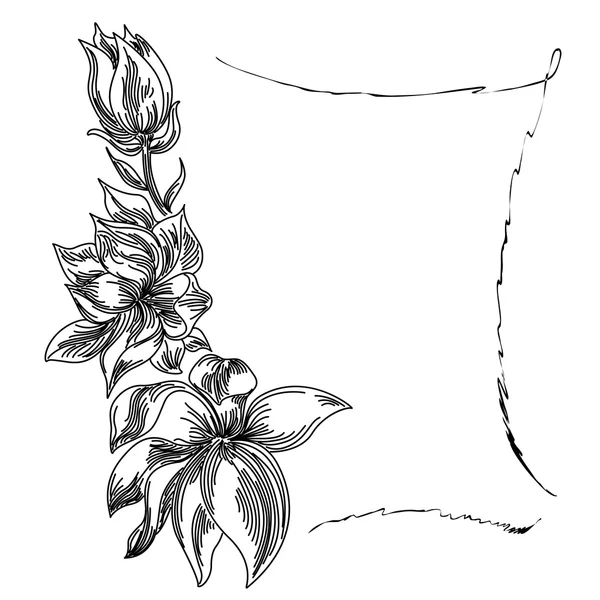 花の背景の花フレーム — ストックベクタ