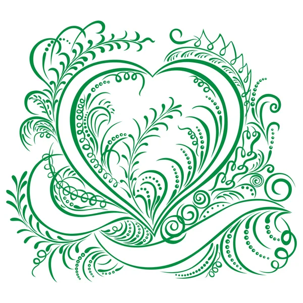 Swirling heart decorative Ecology design — Stock Vector