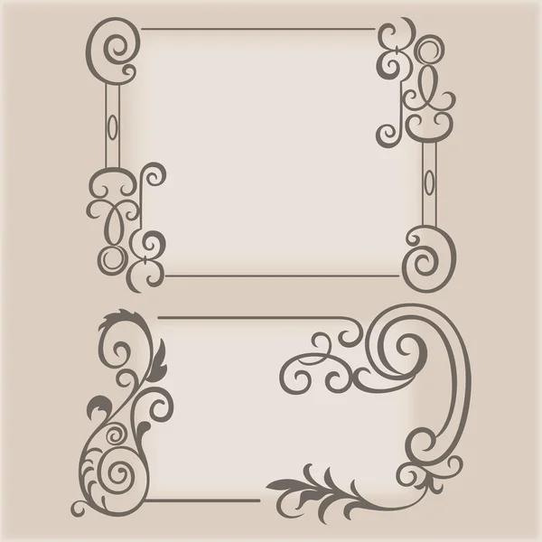 Marco arremolinando elementos patrón ornamental — Archivo Imágenes Vectoriales