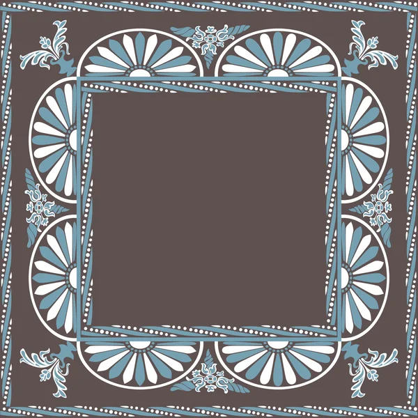 Marco de elementos decorativos patrón ornamental — Archivo Imágenes Vectoriales