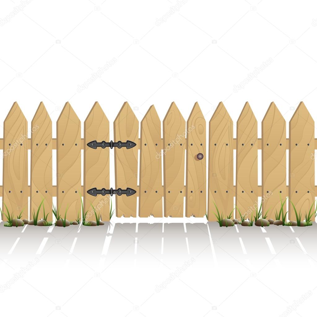 Wooden fence with gate