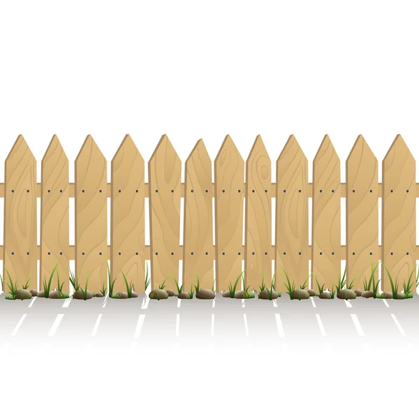 Clôture en bois et herbe — Image vectorielle