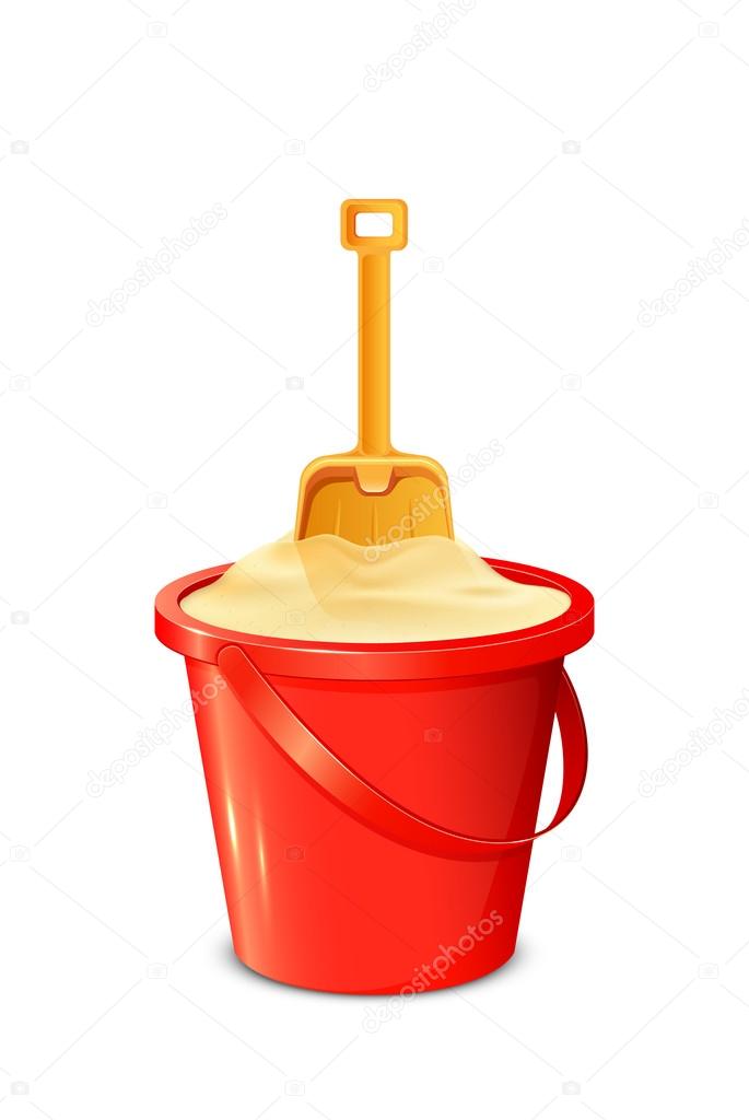 Bucket with shovel and sand Stock Vector Image by ©losw 101279332