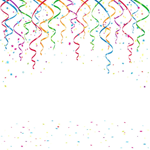 Fondo de cumpleaños con oropel y confeti — Vector de stock