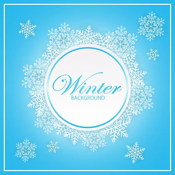 Winter blue background with snowflakes — Stock Vector