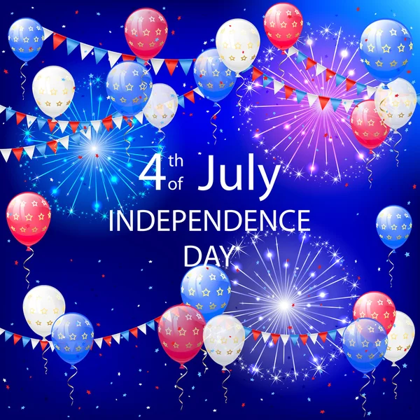 Dzień Niepodległości balony i błyskotka — Wektor stockowy
