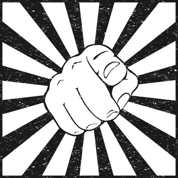 Pointant doigt sur fond grunge — Image vectorielle