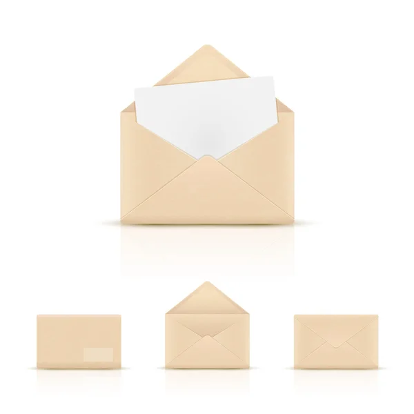 Bruine papieren enveloppen — Stockvector