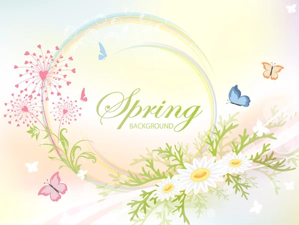Абстрактний весняний фон з квітами — стоковий вектор