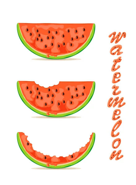 Vattenmelon på vit bakgrund — Stock vektor
