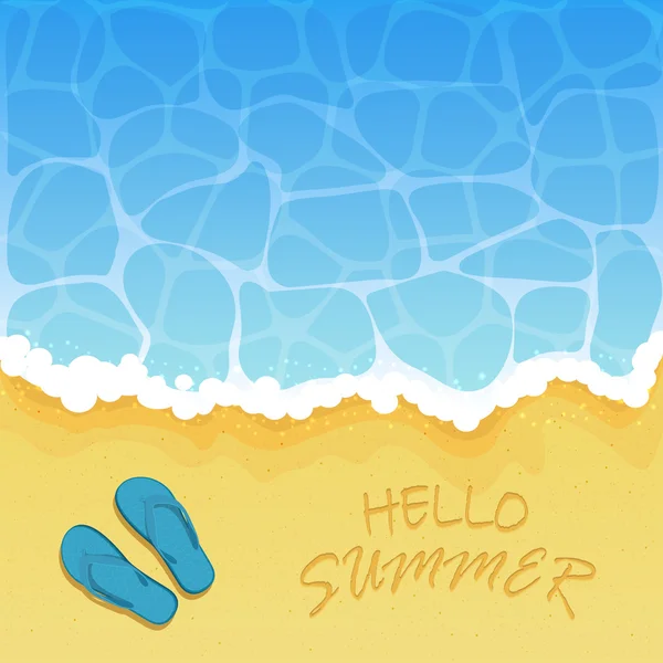 Chanclas en la playa — Vector de stock