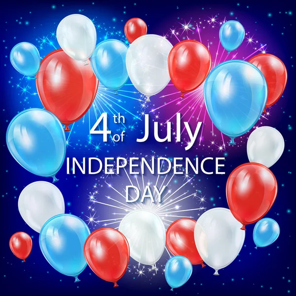 Dzień Niepodległości balony na niebie — Wektor stockowy