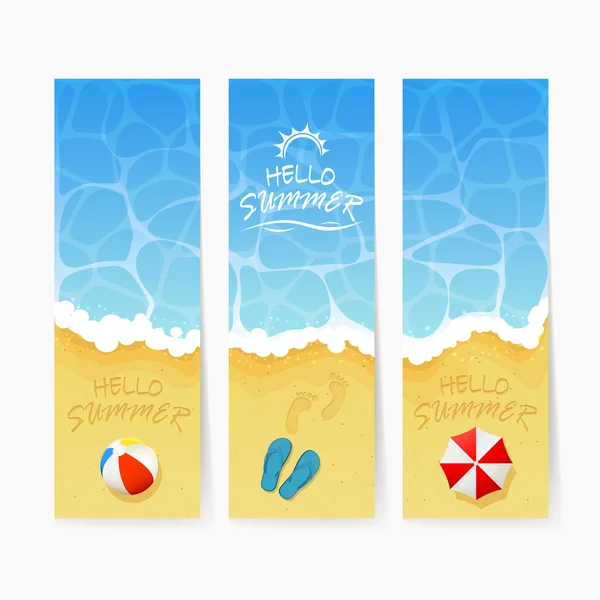 Playa Tarjetas de verano — Vector de stock