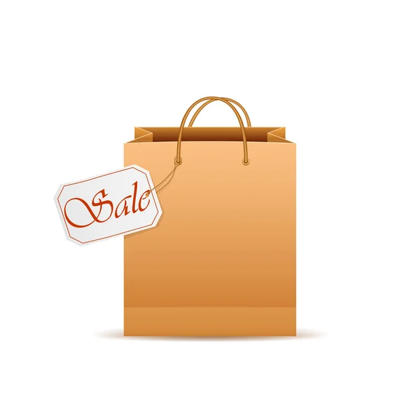 Kağıt alışveriş çantası Satılık etiketi — Stok Vektör