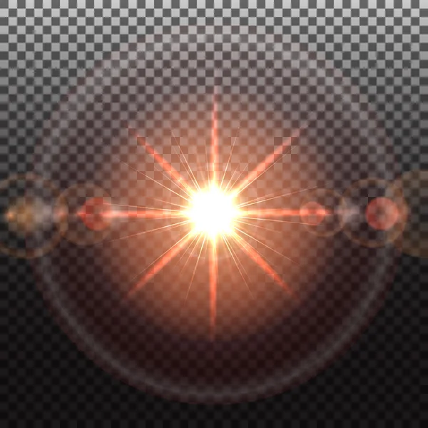 Ηλιακή έκλαμψη σε σκούρο φόντο — Διανυσματικό Αρχείο