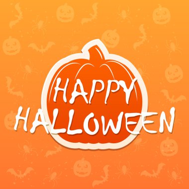 Cadılar Bayramın kutlu olsun yazıt ile düz turuncu kabak