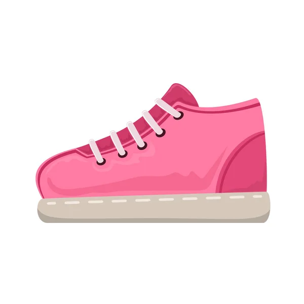 Roze Sneakers Icoon Geïsoleerd Witte Achtergrond Hardloop Fitnessschoenen Moderne Modieuze — Stockvector