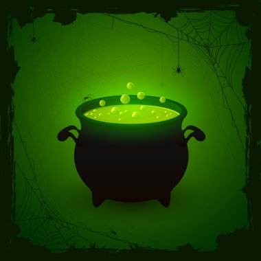 Halloween green background with potion clipart