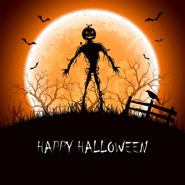 Halloween nacht met monster — Stockvector