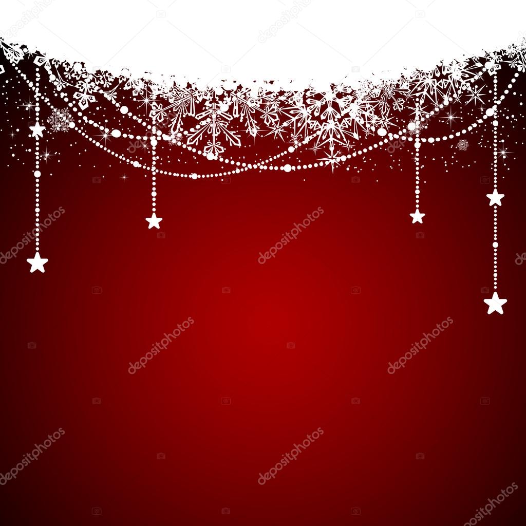 Red background with Christmas decoration