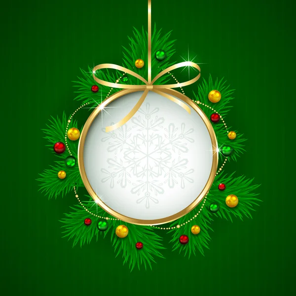 Weihnachtsdekoration auf grünem Hintergrund — Stockvektor