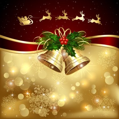 Noel Baba ve bells Noel arka plan