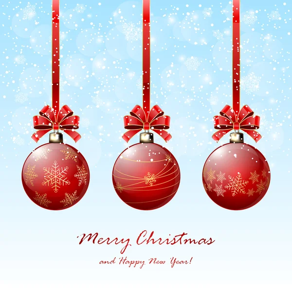 Red Christmas balls — Stock Vector