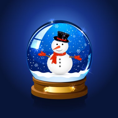 Noel kar küresi ile kardan adam