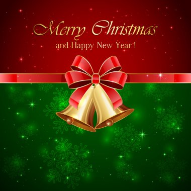 Kırmızı yay ile Noel çanları